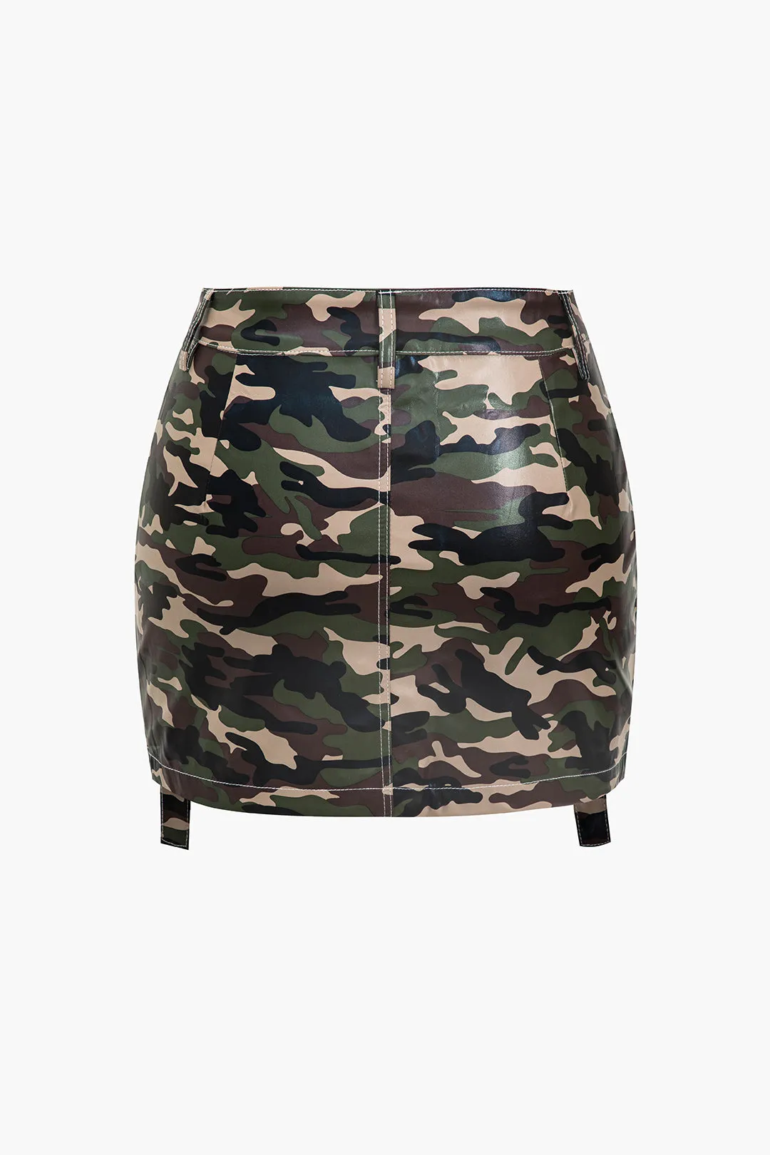 Camo Print Pocket Mini Skirt