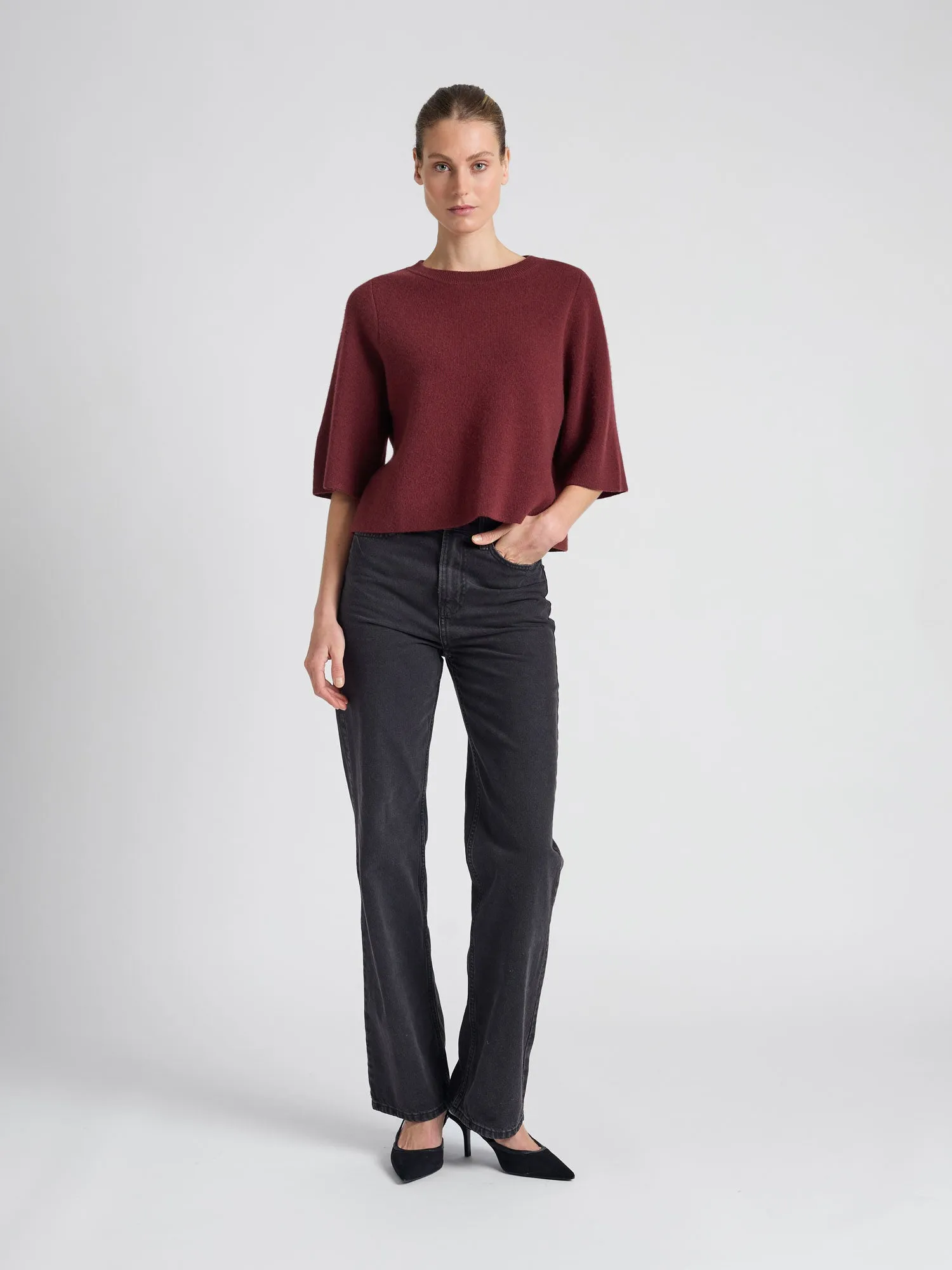 Cashmere sweater  "Dina sweater" - Bordeaux