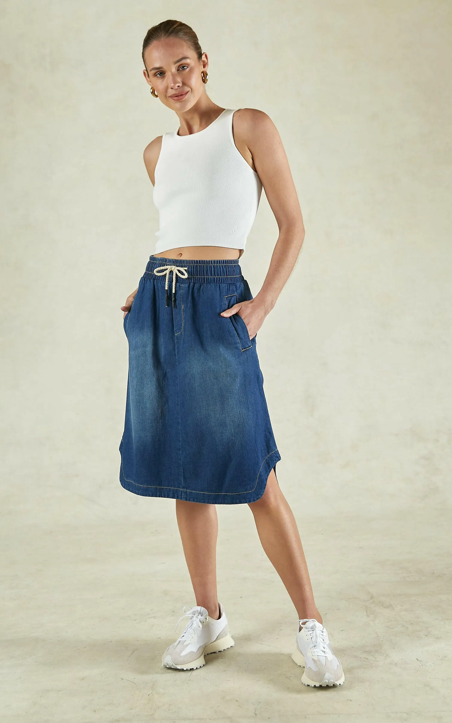 Cecil Indigo Denim Skirt