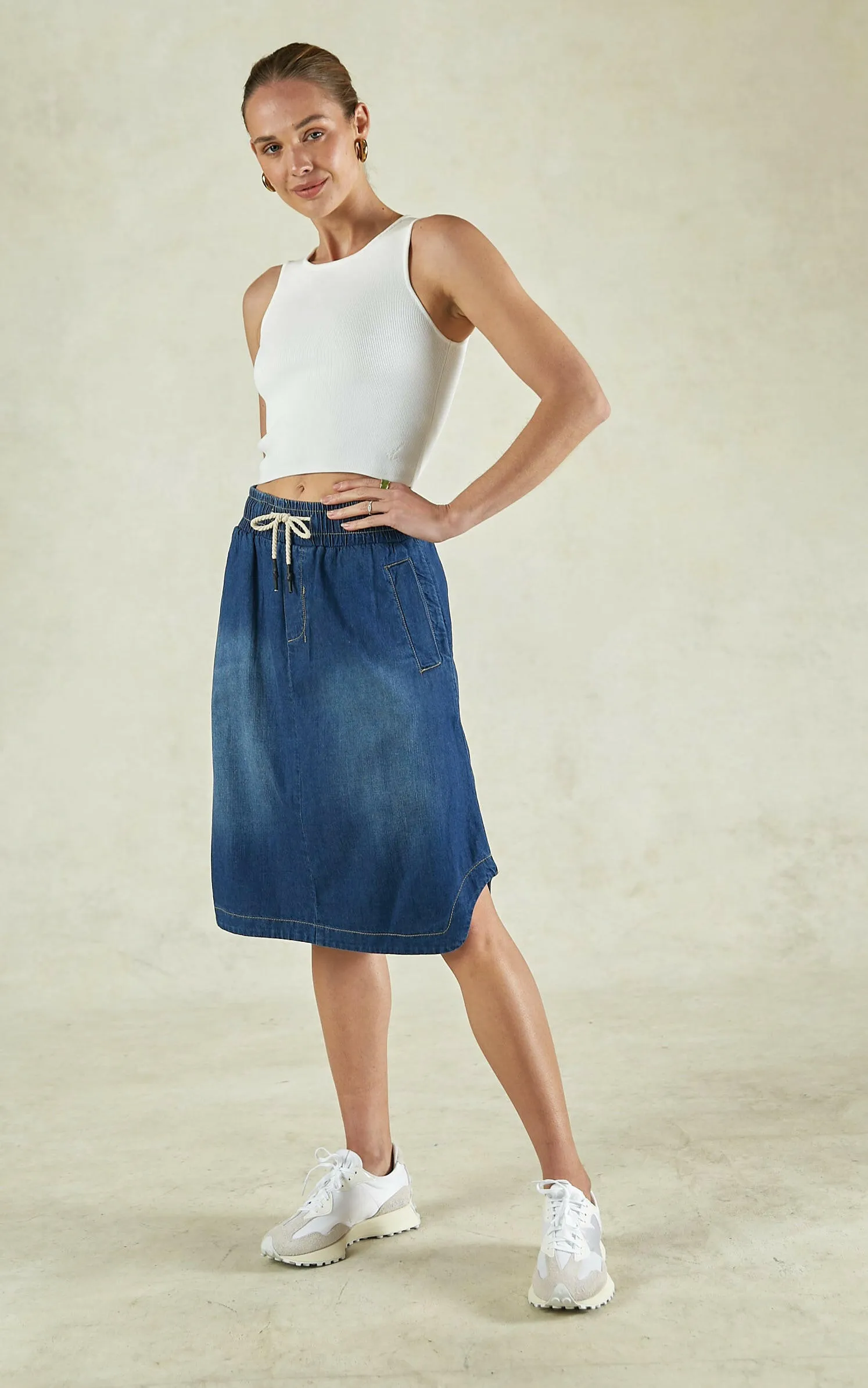 Cecil Indigo Denim Skirt