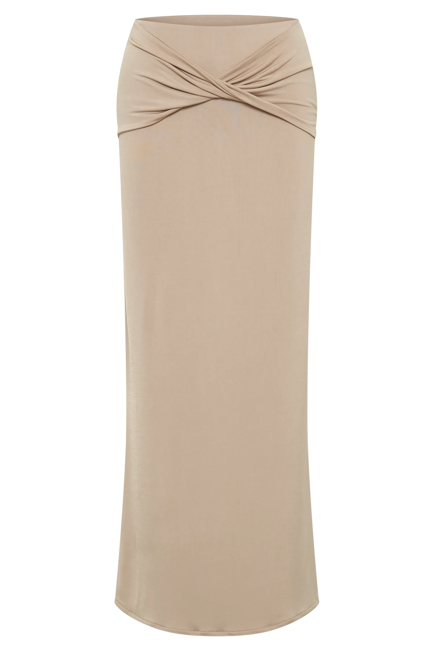 Ceri Maxi Twist Skirt - Taupe