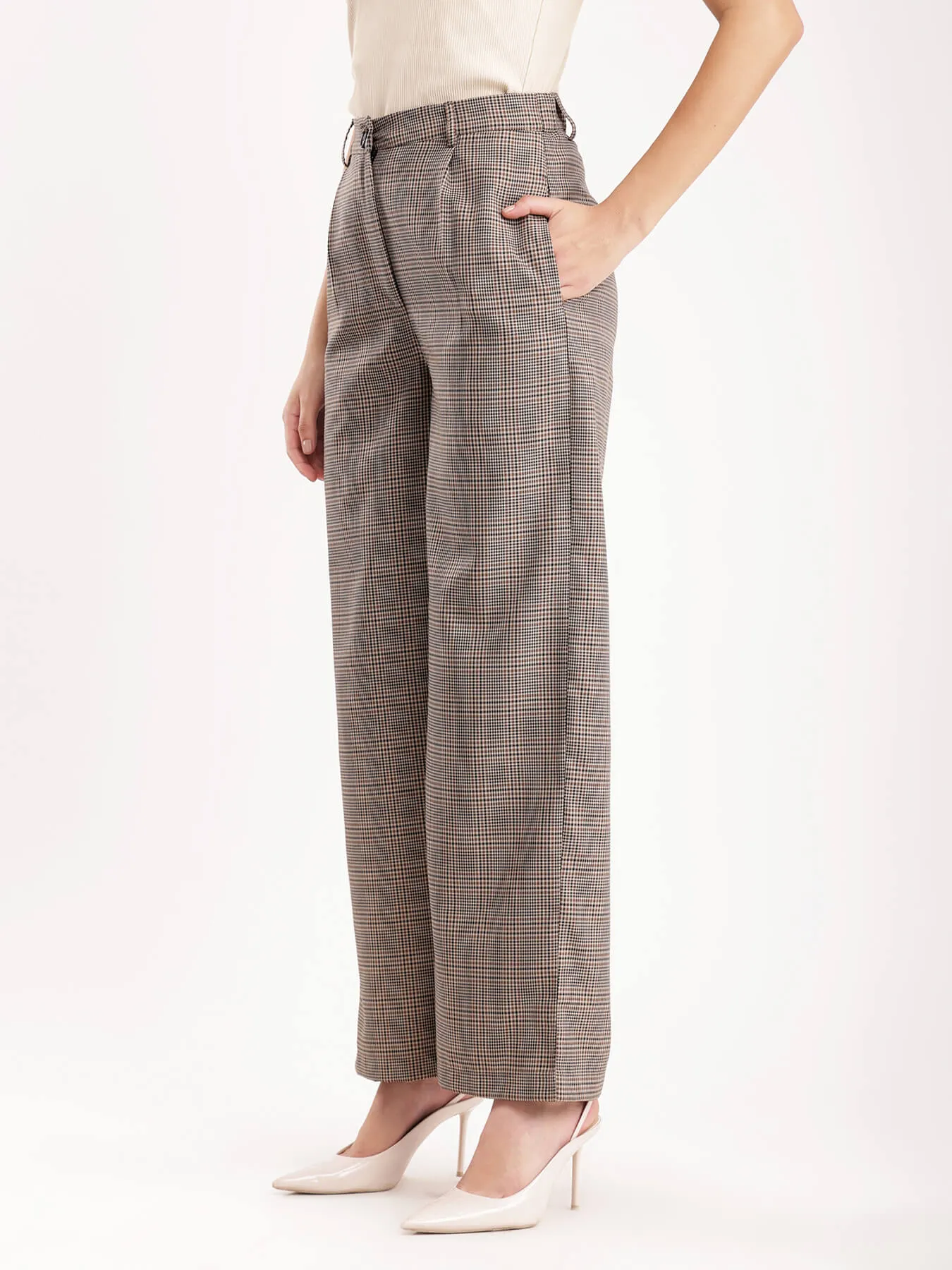 Checkered Trousers - Brown And Black