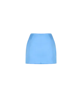 CHER SATIN MINI SKIRT AZURE