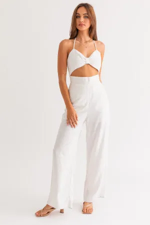 Christelle Halter neck jumpsuit (White)