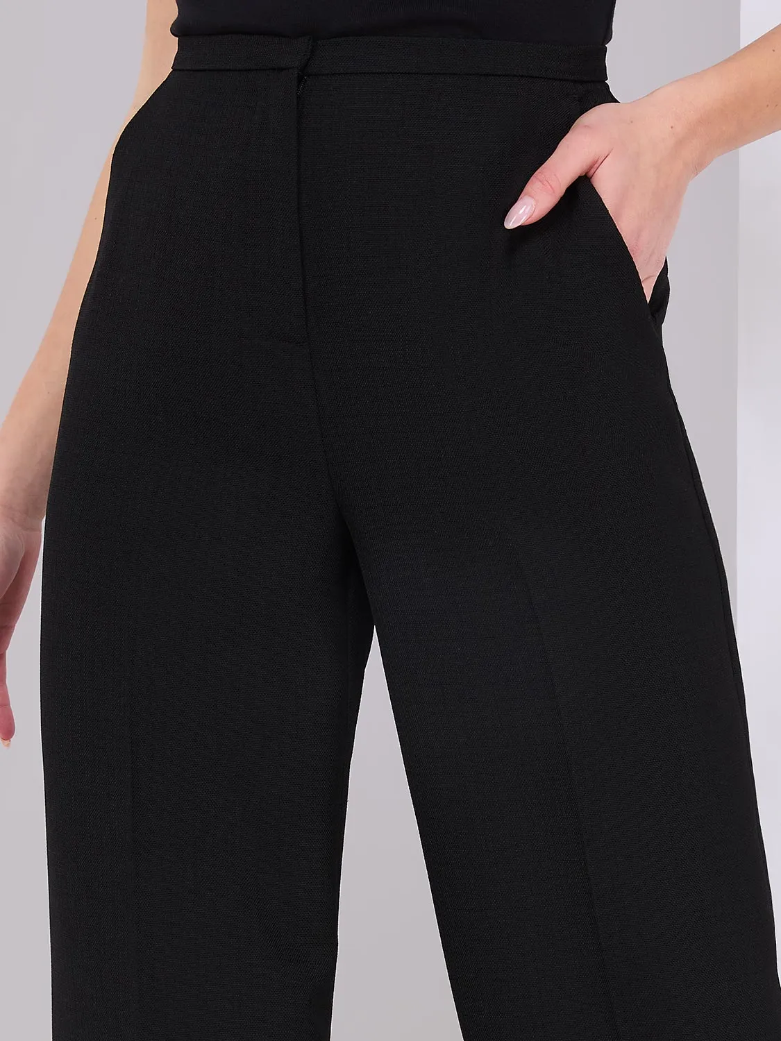 Classic Rise Wide-Leg Trousers