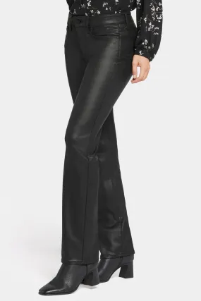 Coated Marilyn Straight Jeans In Petite - Black Coated