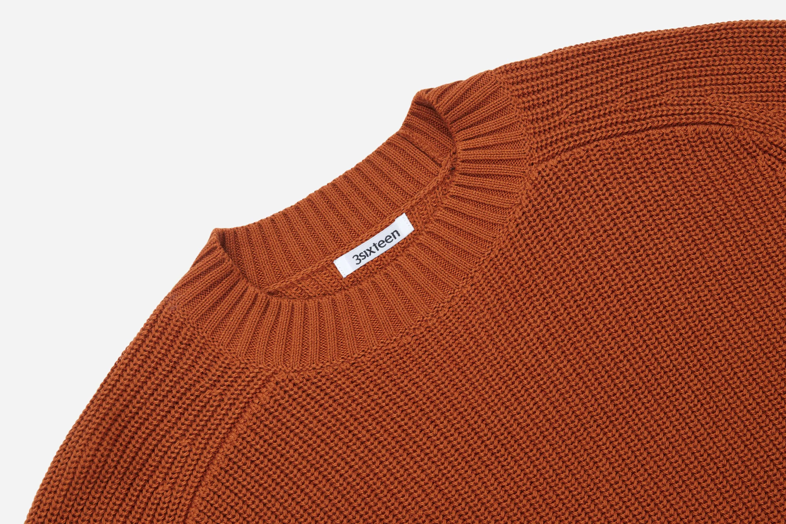 Cotton Crewneck Sweater ~ Rust