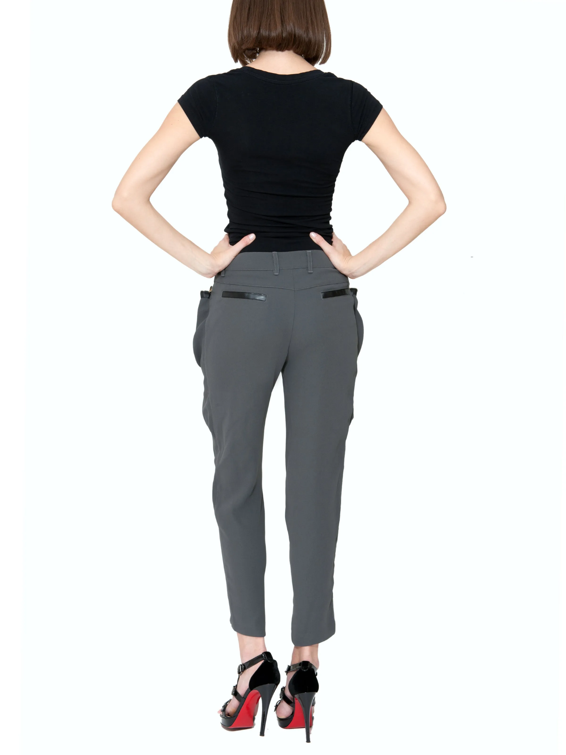 Cropped Trousers With Puffed Pockets