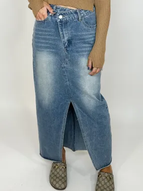 Crossover Denim Maxi Skirt | FINAL SALE