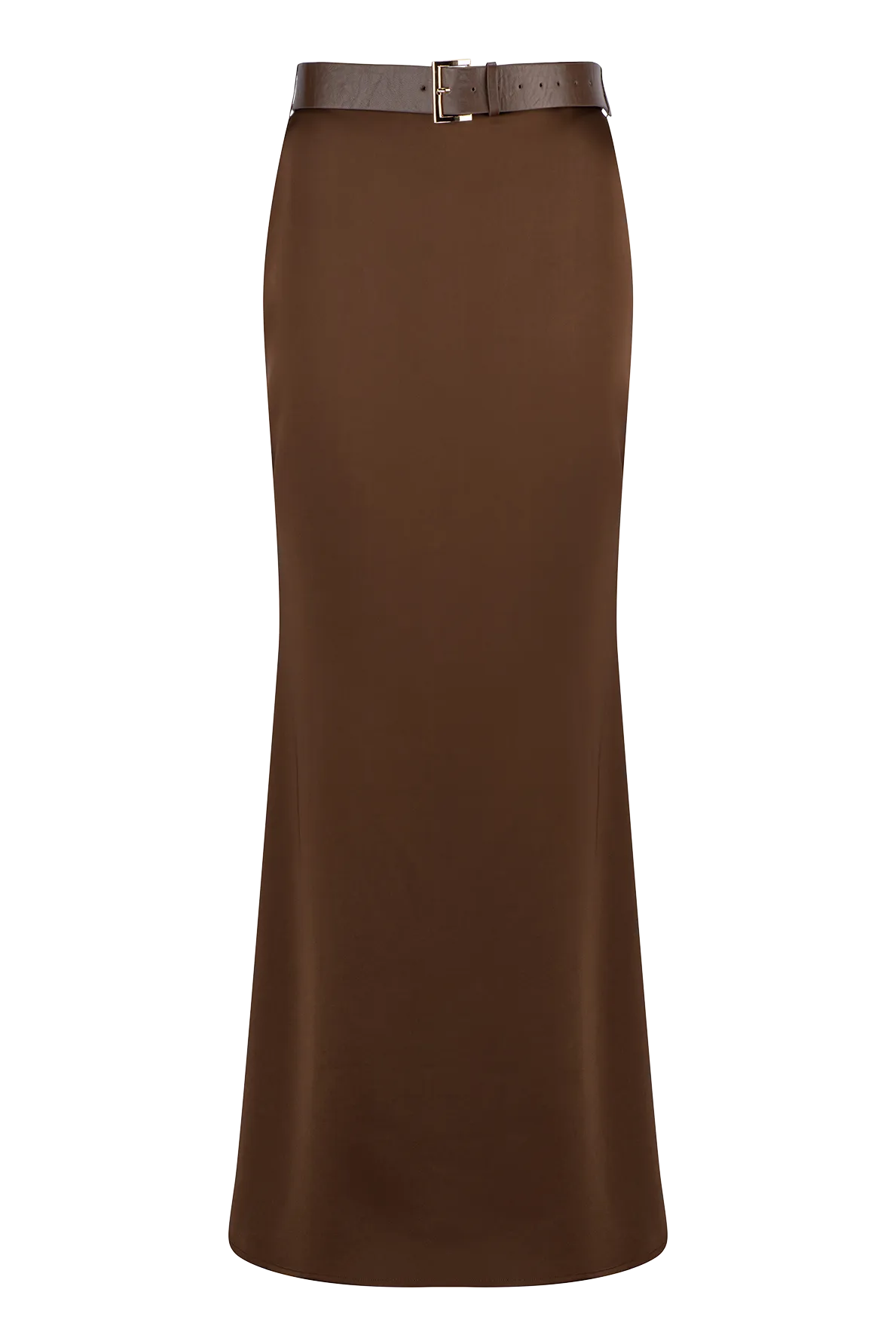 CURAAE Haven Maxi Mermaid Slip Skirt With Belt In Coco