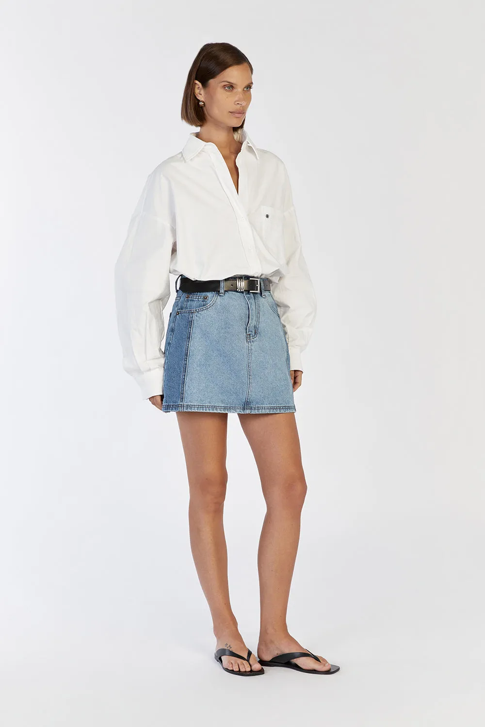 DALE 2 TONE DENIM SKIRT