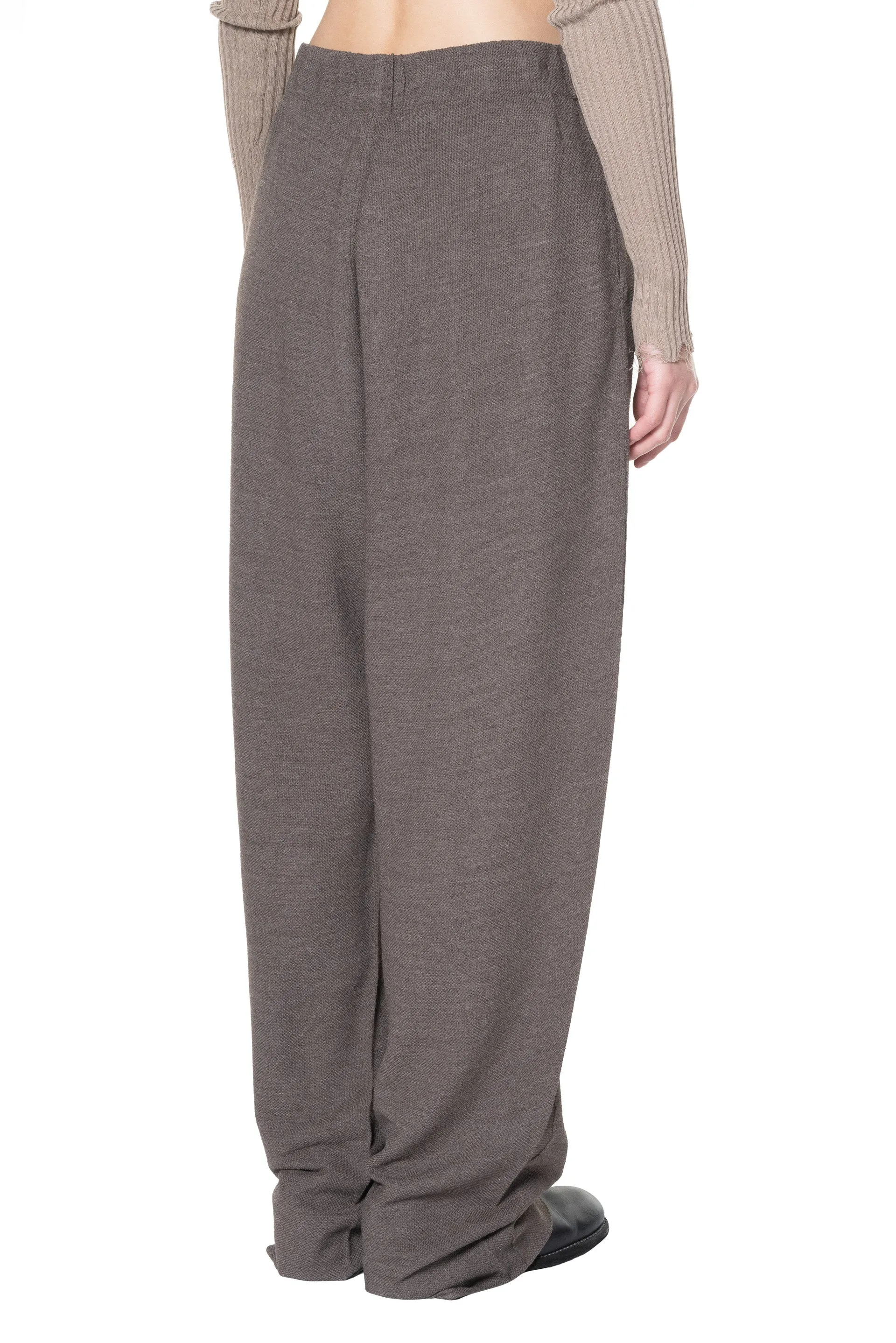 Dark Taupe Pleated Trousers