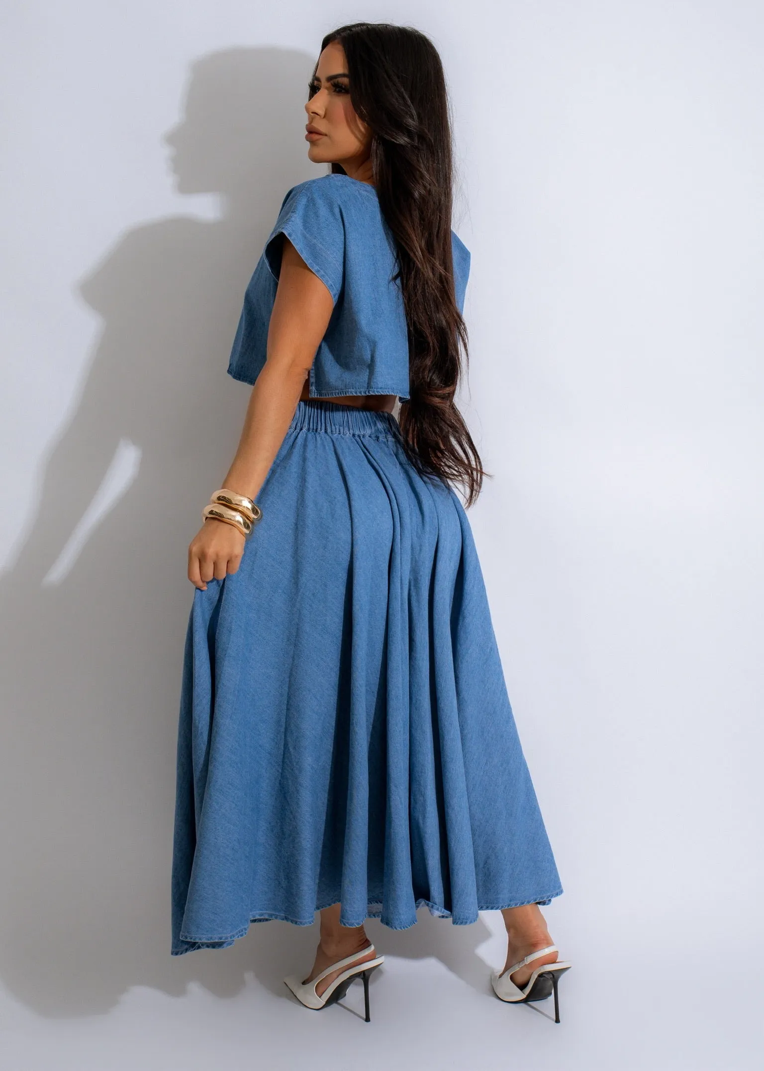 Delight Skirt Set Denim