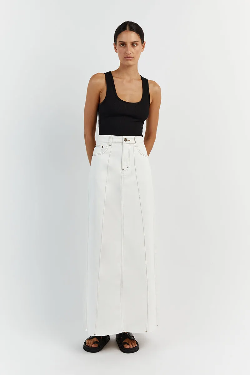 DELLA OFF WHITE COLUMN DENIM SKIRT