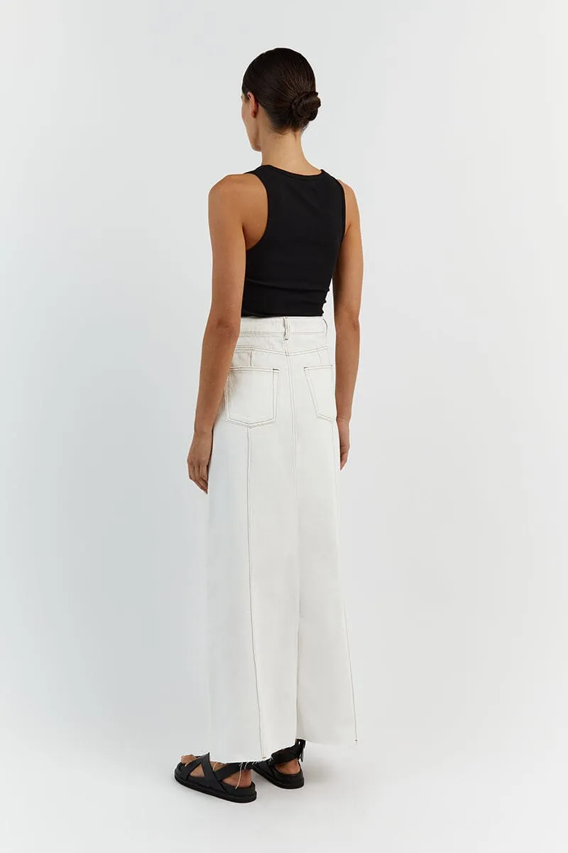 DELLA OFF WHITE COLUMN DENIM SKIRT