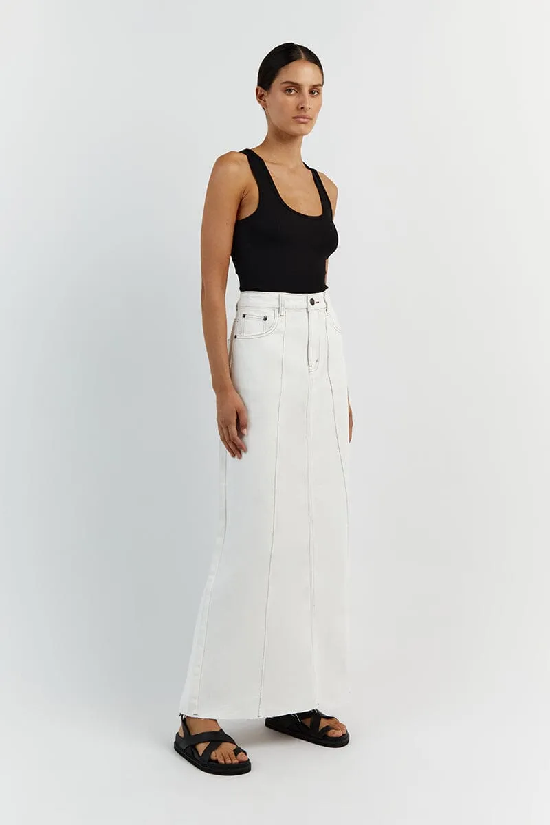 DELLA OFF WHITE COLUMN DENIM SKIRT