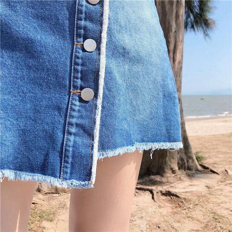 DENIM DAYS BUTTON UP MINI SKIRT