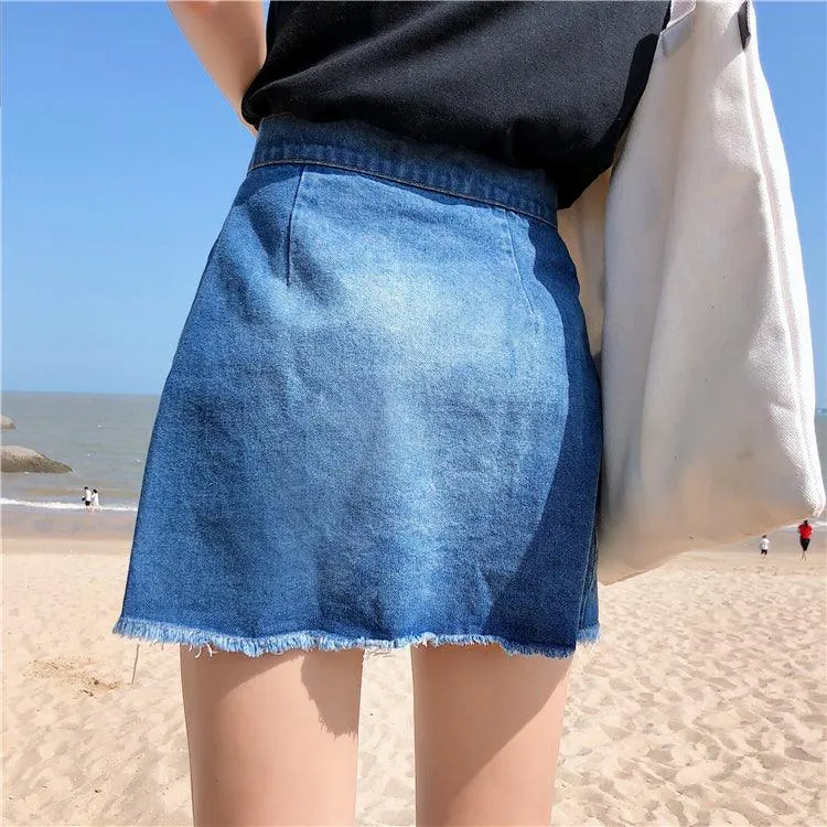 DENIM DAYS BUTTON UP MINI SKIRT