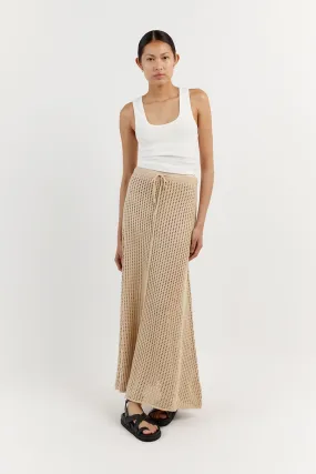 DENNY WHEAT A-LINE MAXI SKIRT