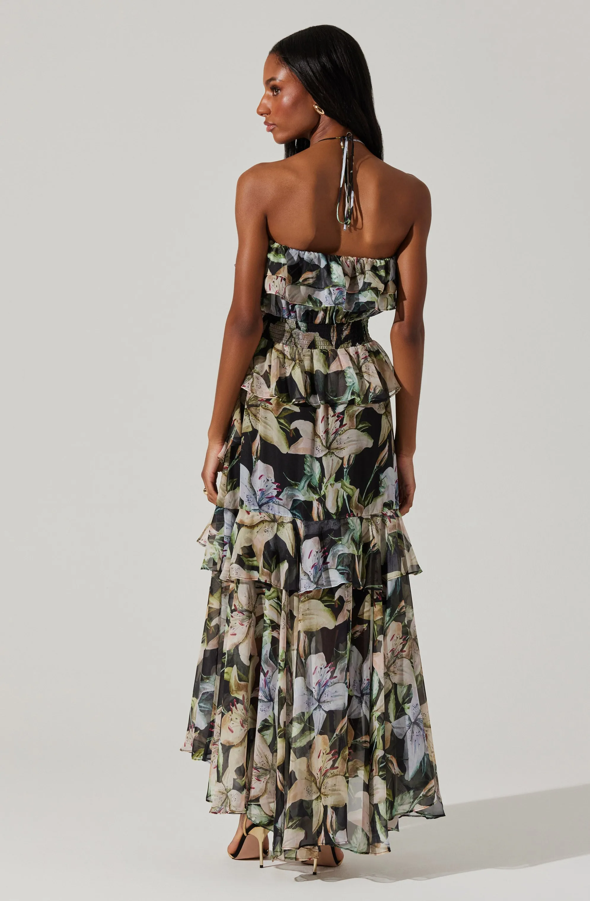 Elena Floral Halter Maxi Dress