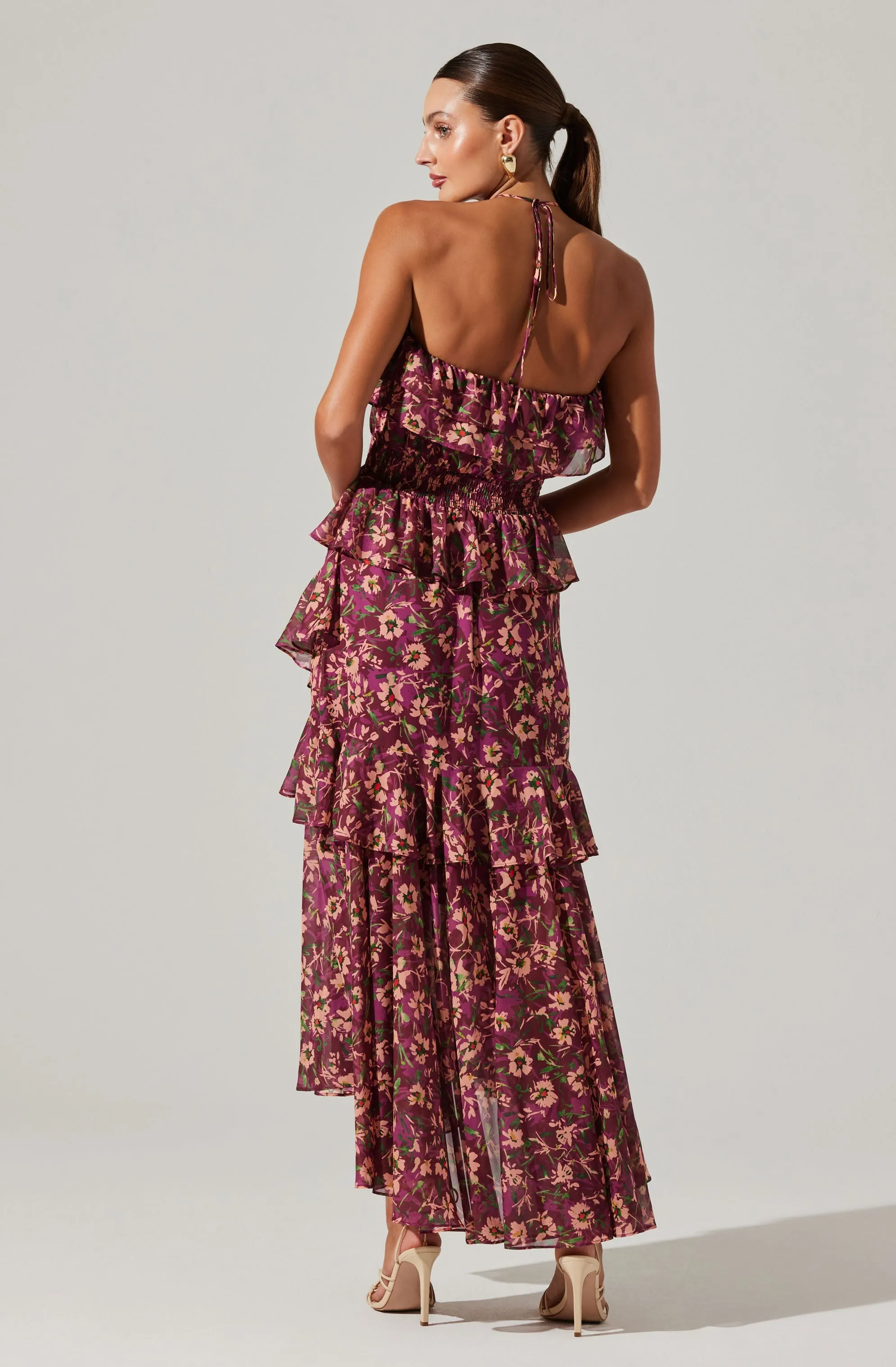 Elena Floral Halter Maxi Dress