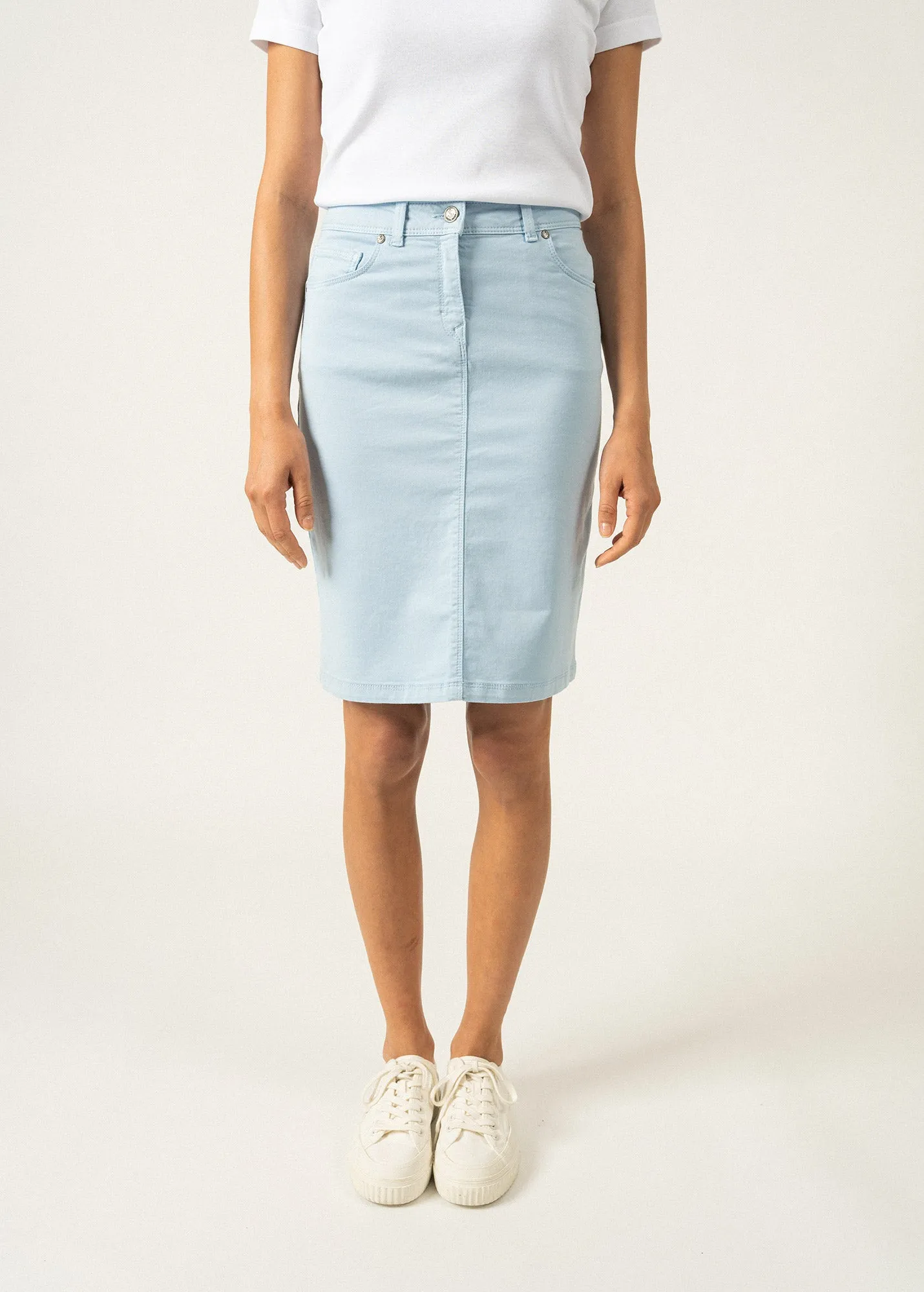 Elfy regular skirt - in coloured denim (CIEL)