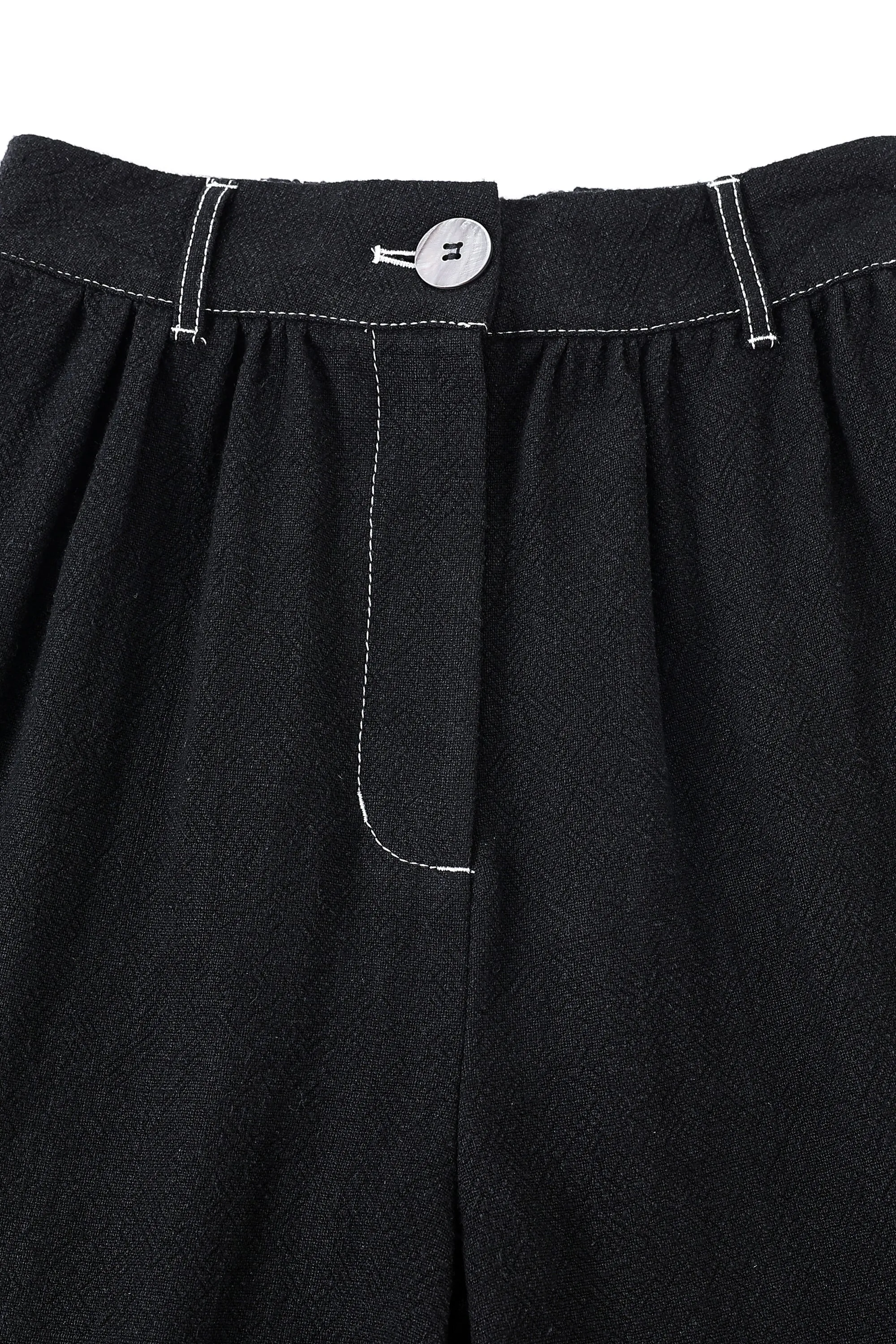 End of the world Black Linen Straight Leg Trousers