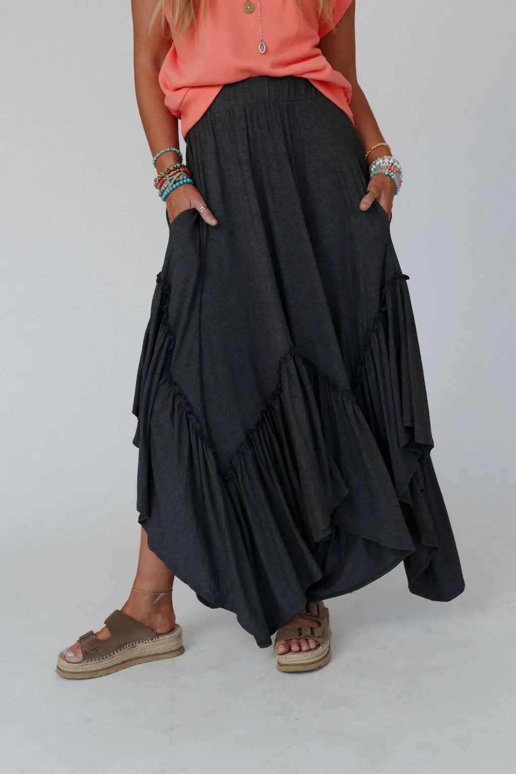 Forever Beauty Maxi Skirt - Charcoal