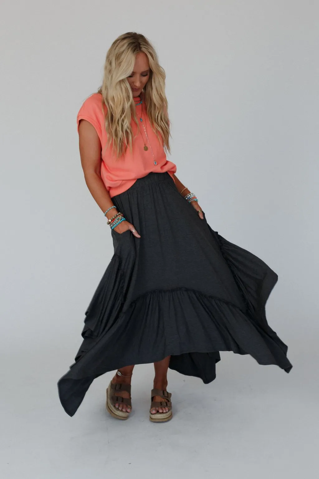 Forever Beauty Maxi Skirt - Charcoal