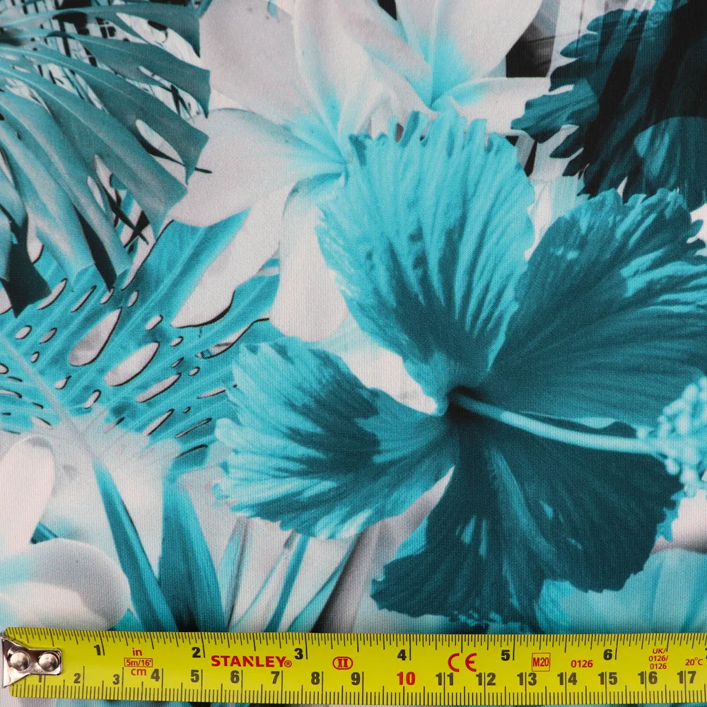 FS1060 Tropical Stretch Knit Fabric Teal