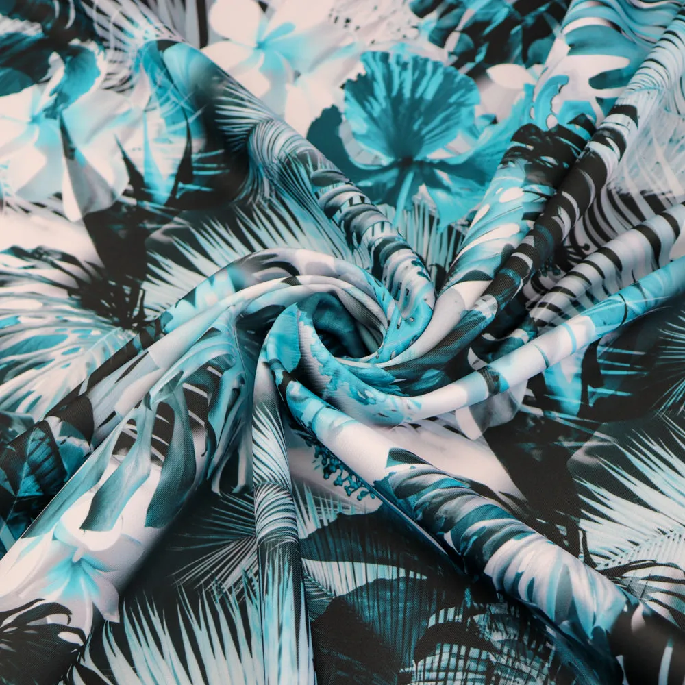 FS1060 Tropical Stretch Knit Fabric Teal