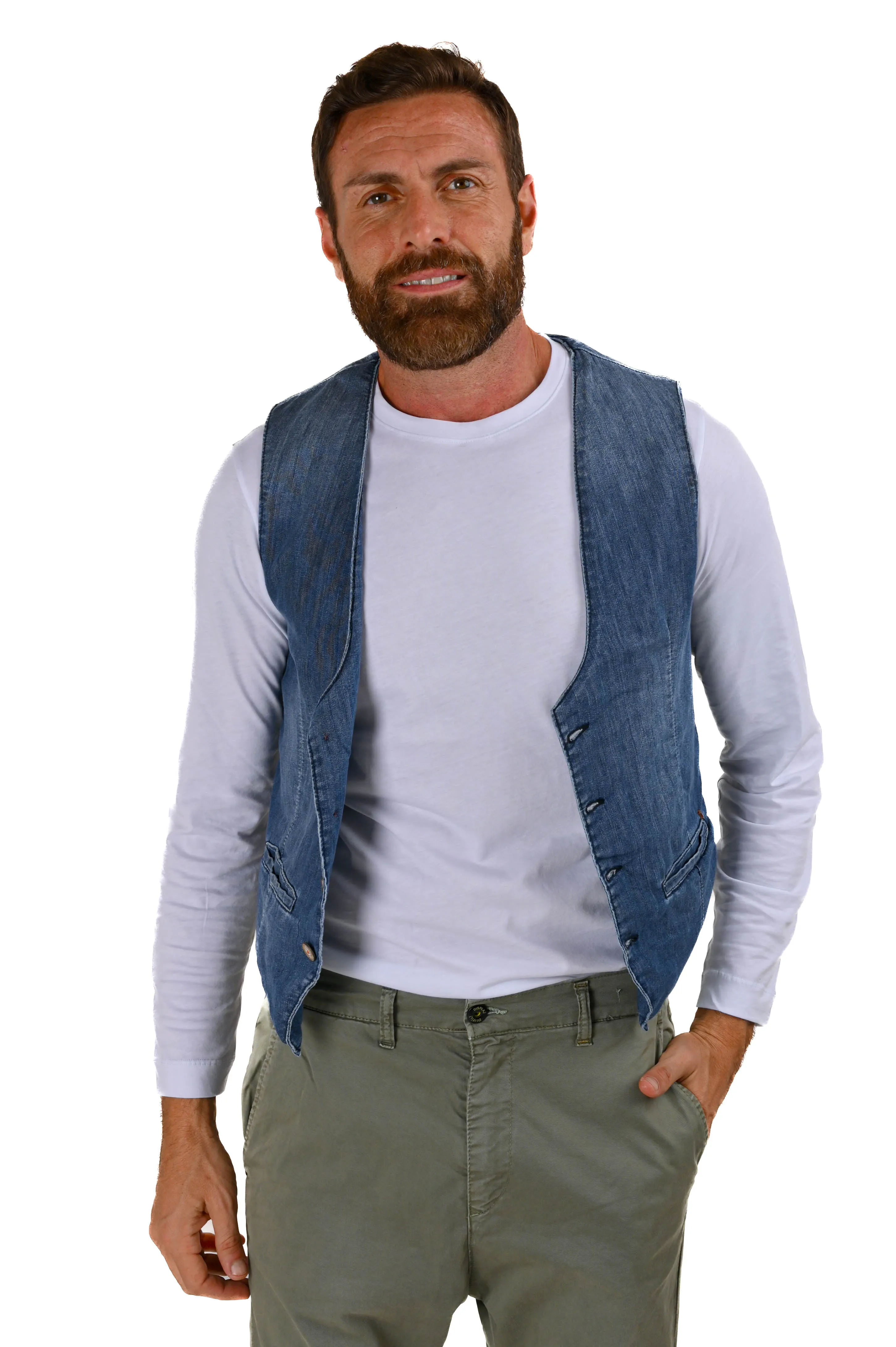 Gilet in cotone regular Raz Jeans Scuro SS22