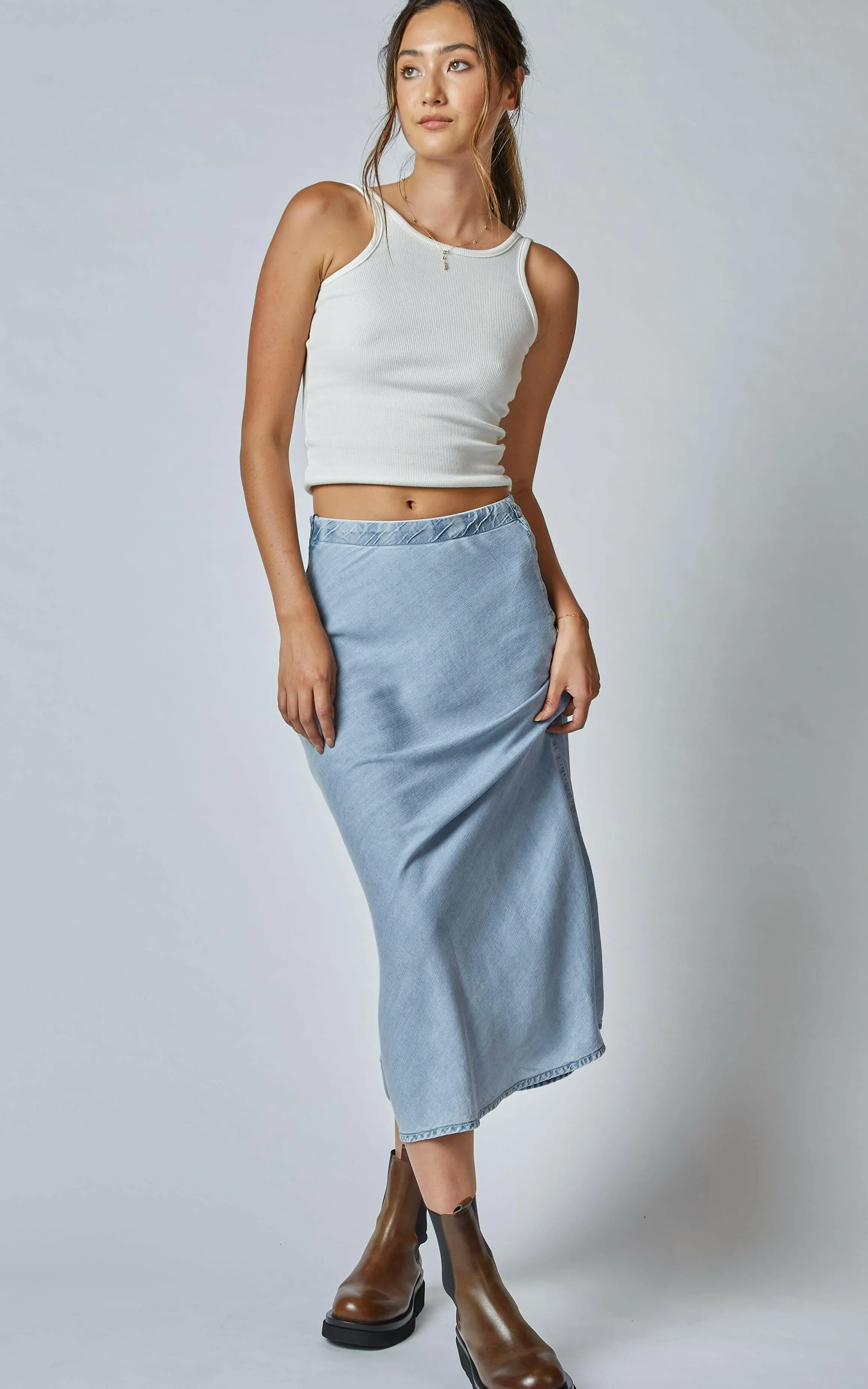 Gonna Tencel Denim Skirt