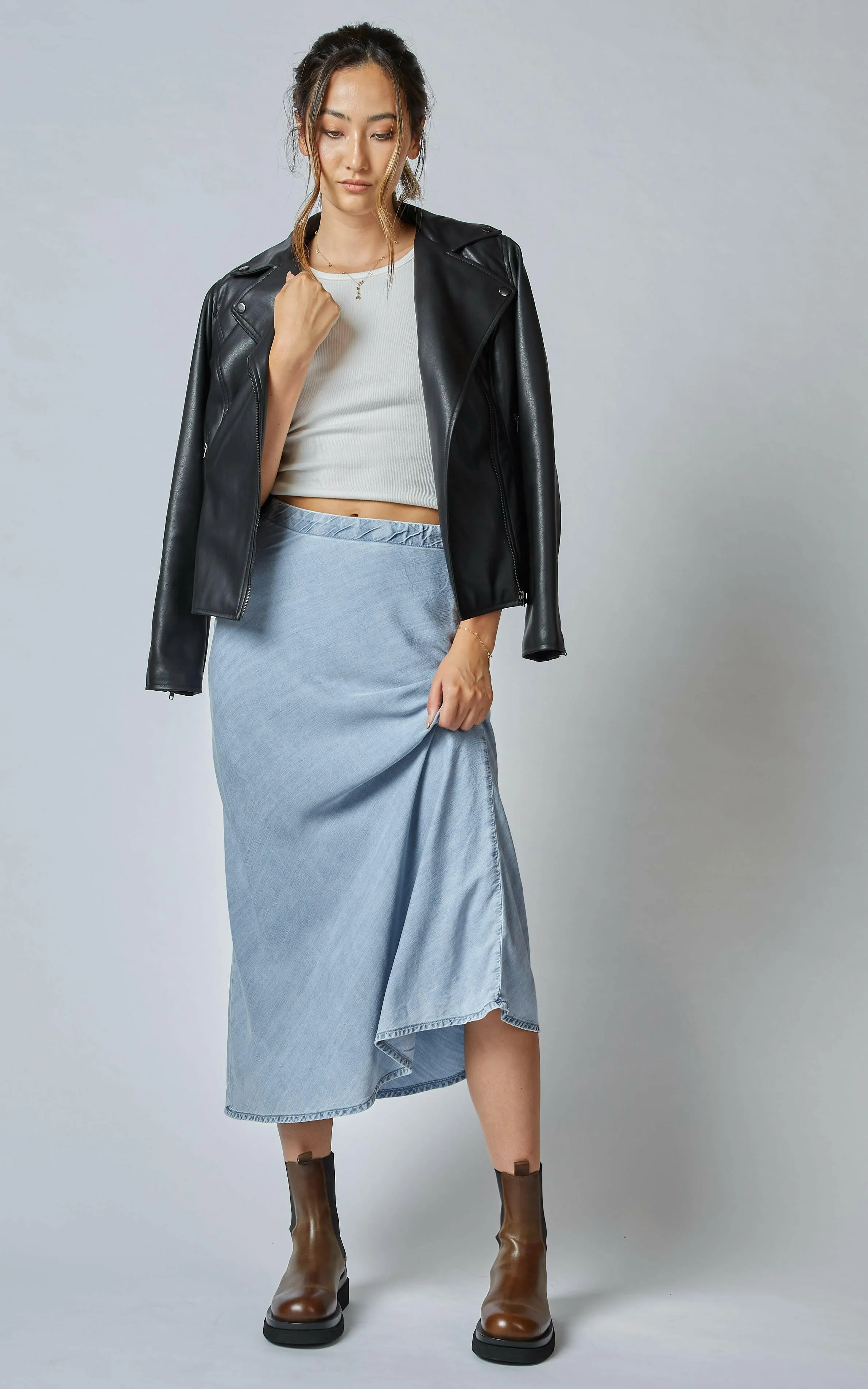 Gonna Tencel Denim Skirt