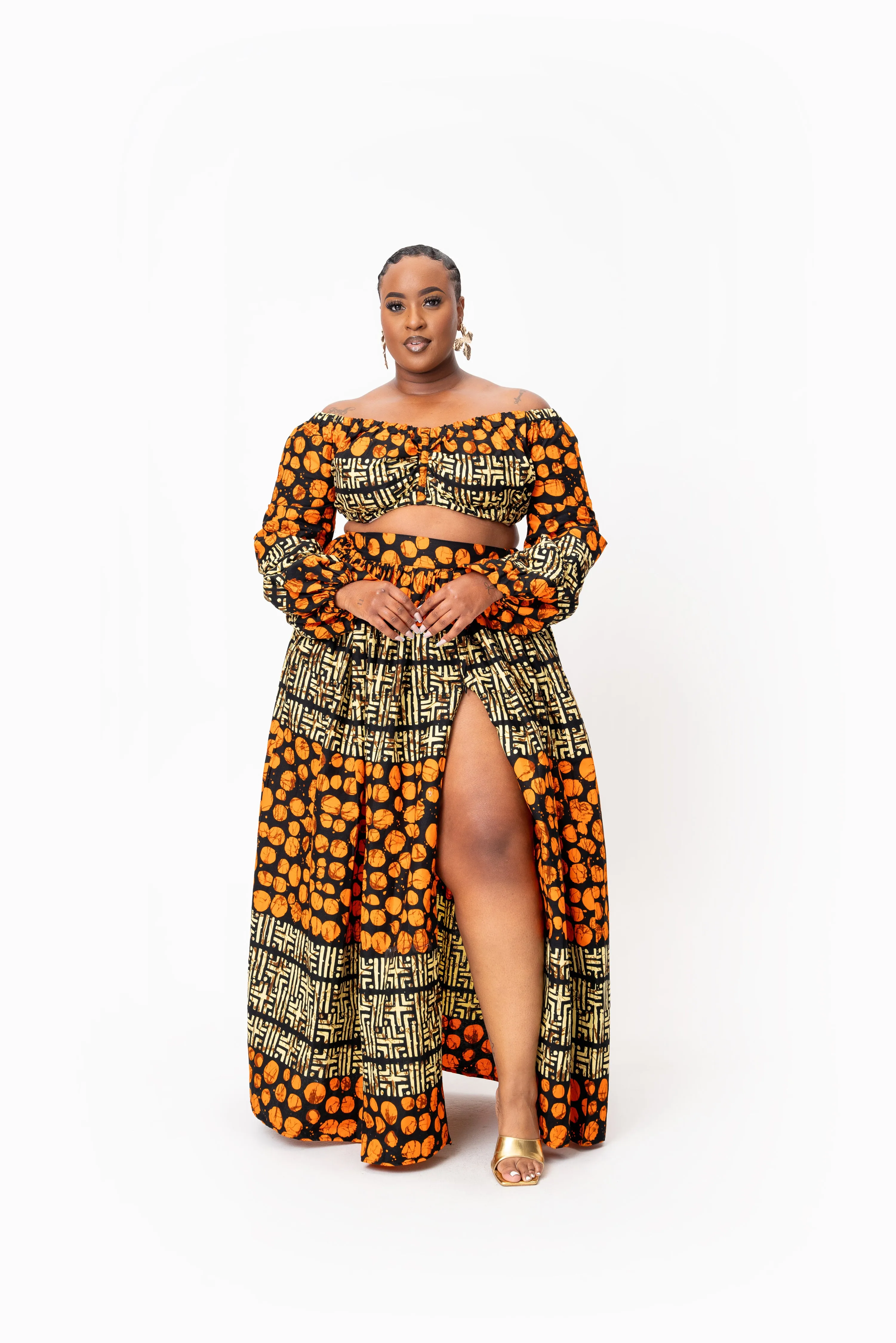 HANI African Print Maxi Skirt