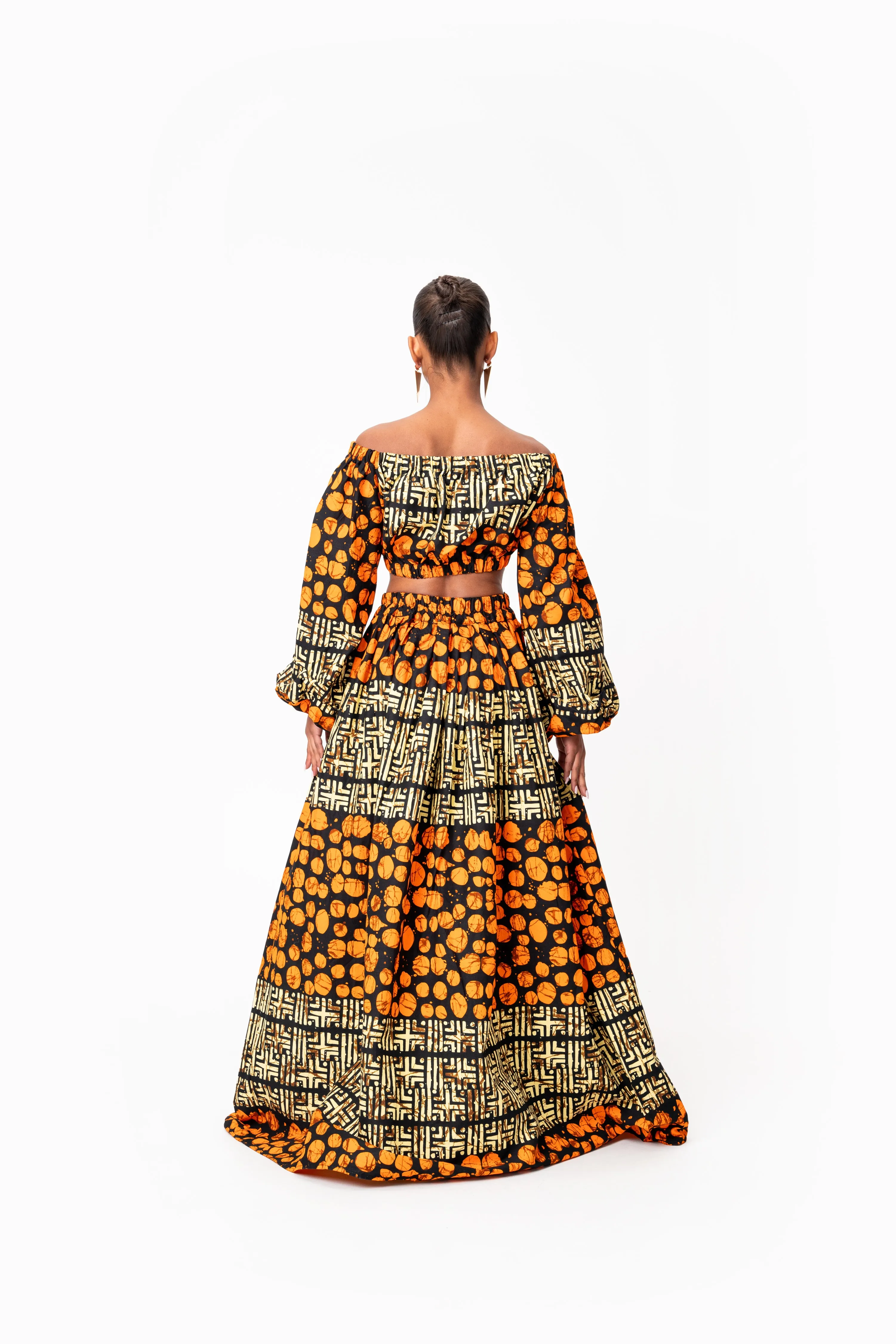 HANI African Print Maxi Skirt