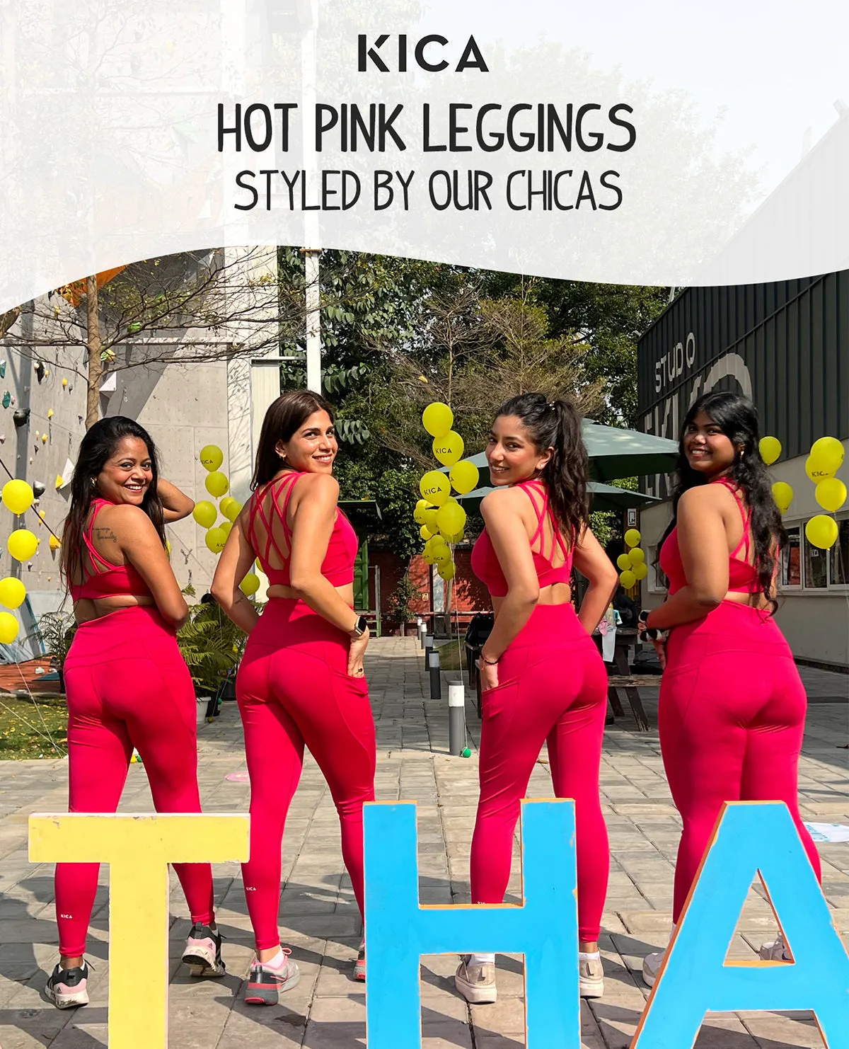 High Waisted Hot Pink Leggings