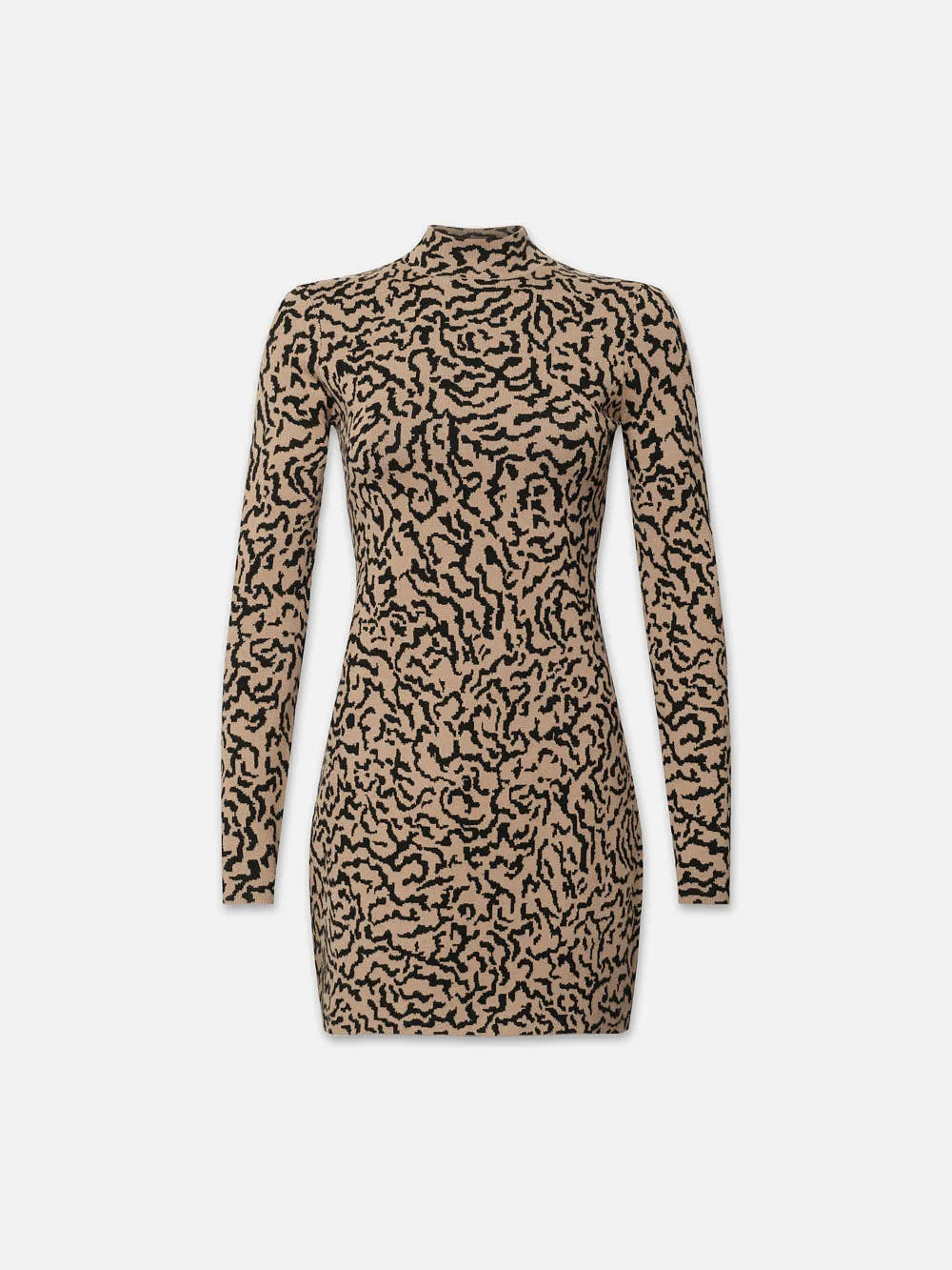 Jacquard Sweater Dress -- Light Camel Multi