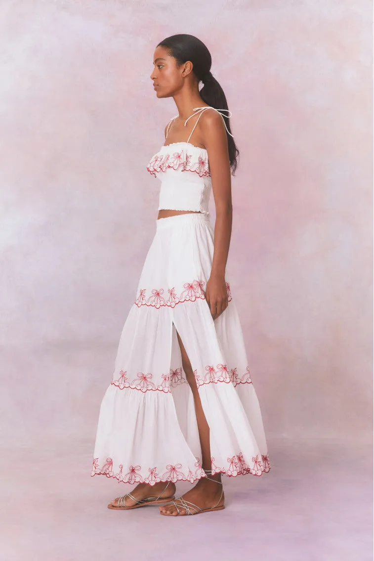 Jemila Embroidered Cotton Maxi Skirt