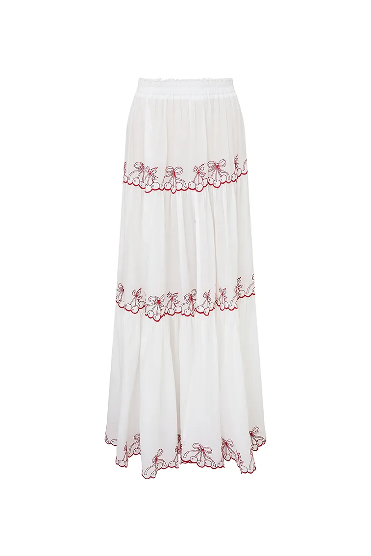 Jemila Embroidered Cotton Maxi Skirt