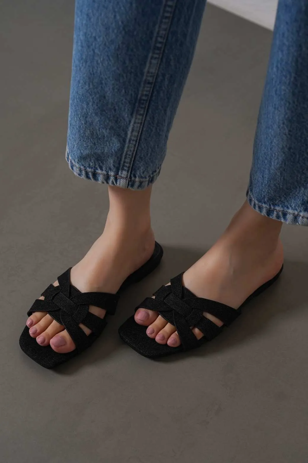 JODY DENIM SLIDES