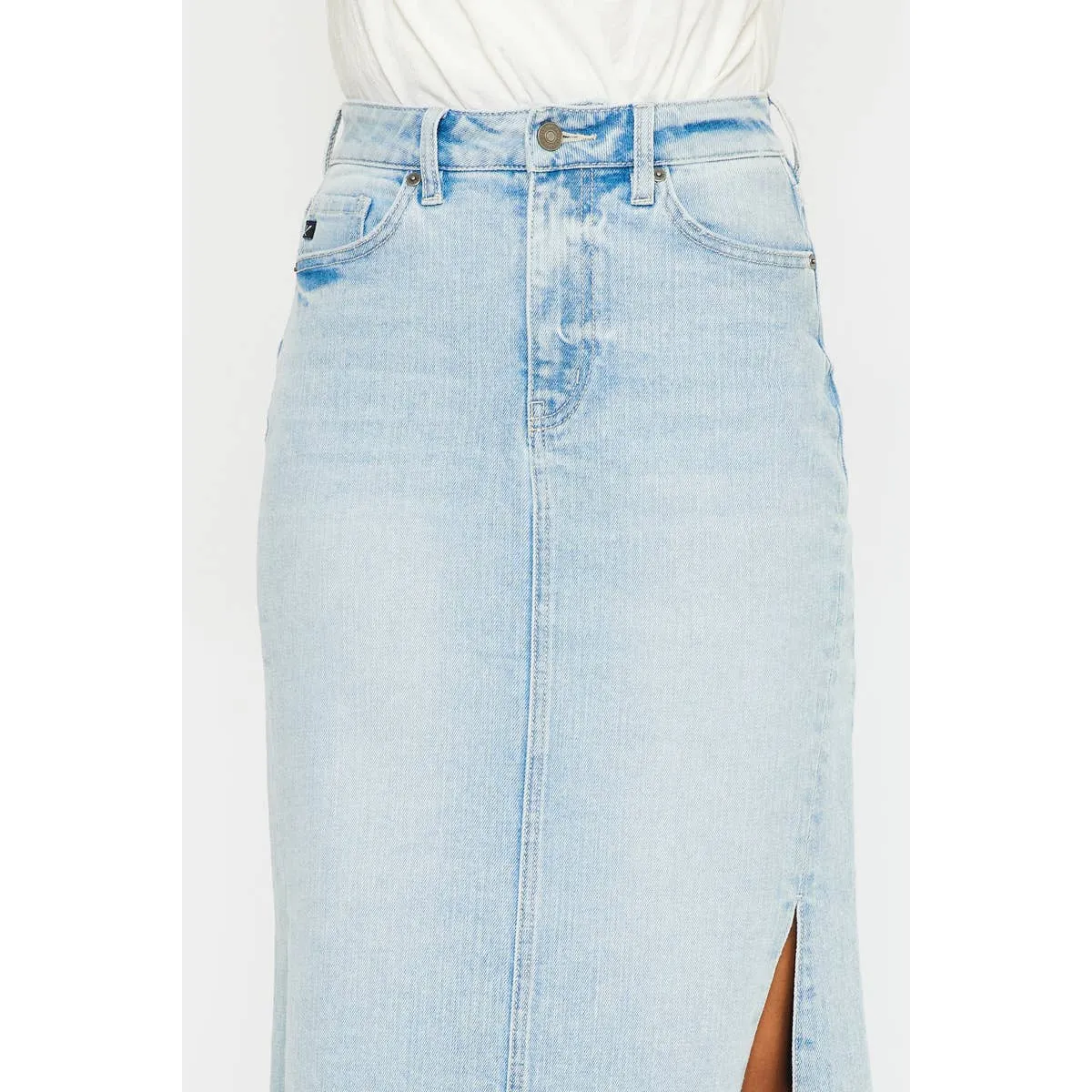 Kancan Melinda Maxi Denim Skirt - Light Wash