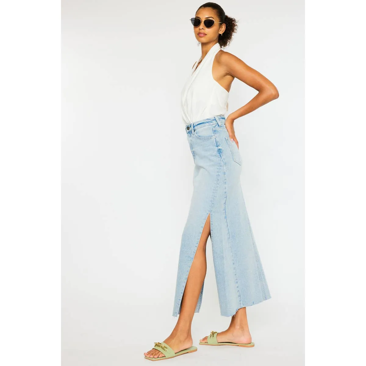 Kancan Melinda Maxi Denim Skirt - Light Wash