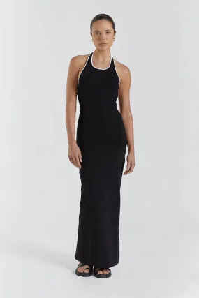 KARLIE BLACK BIND HALTER KNIT DRESS