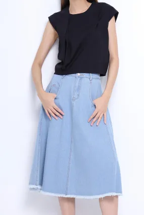 Laylin Denim A-line Skirt