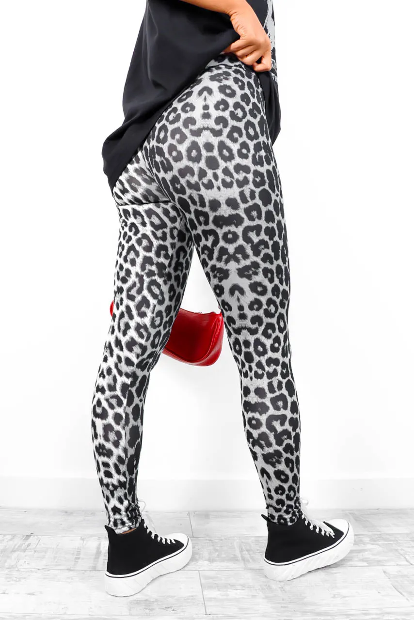 Leg Me Go - Grey Leopard Leggings