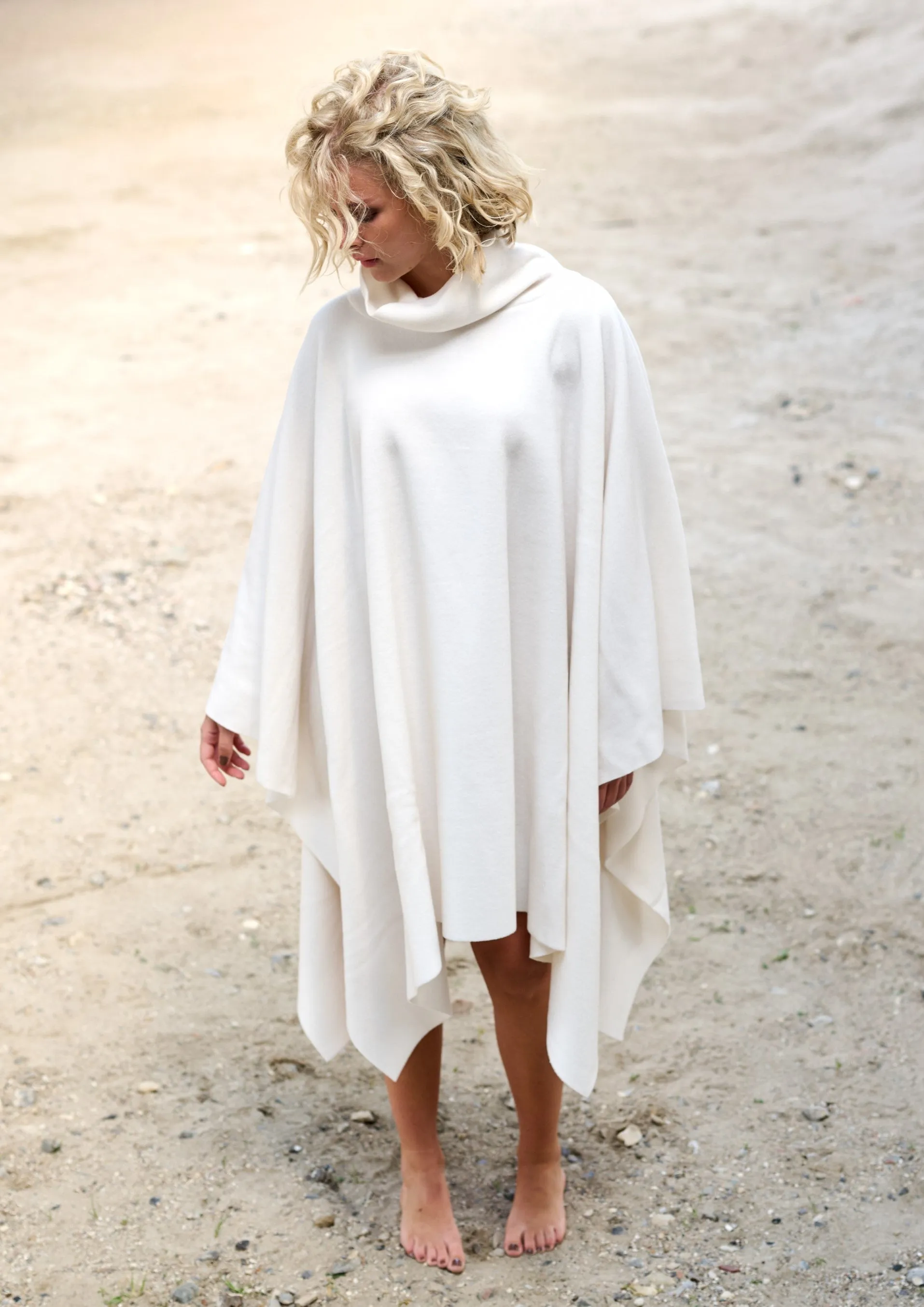 LOUNGE PONCHO WOMEN - 4081 - OFF WHITE