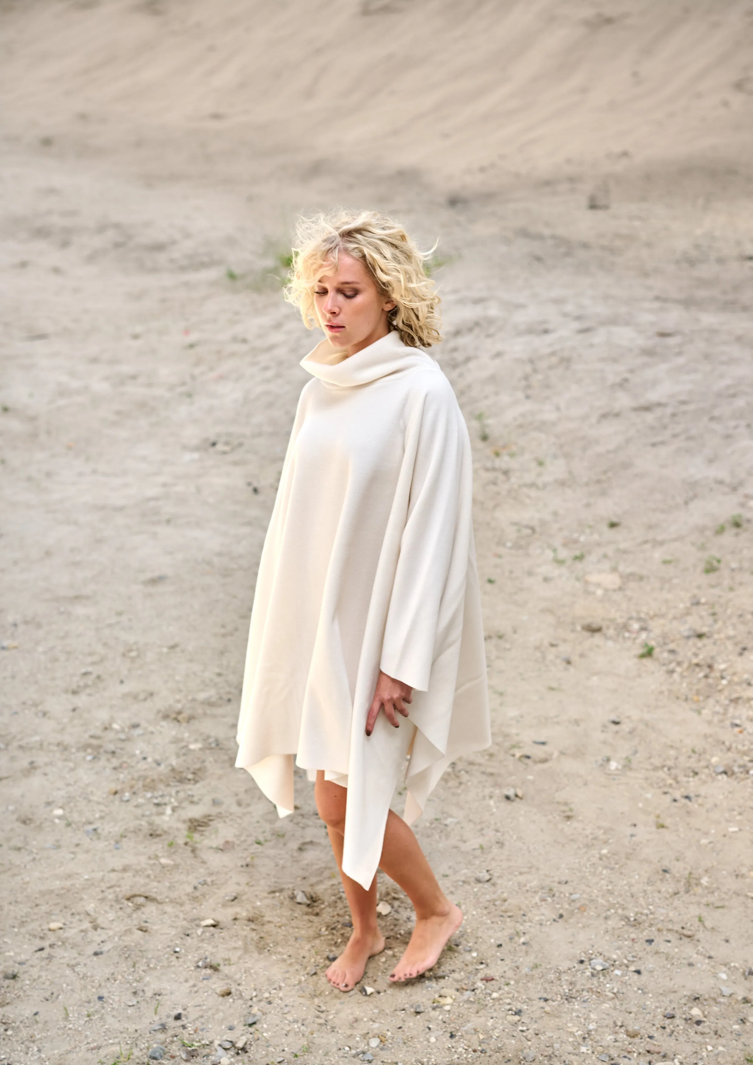 LOUNGE PONCHO WOMEN - 4081 - OFF WHITE