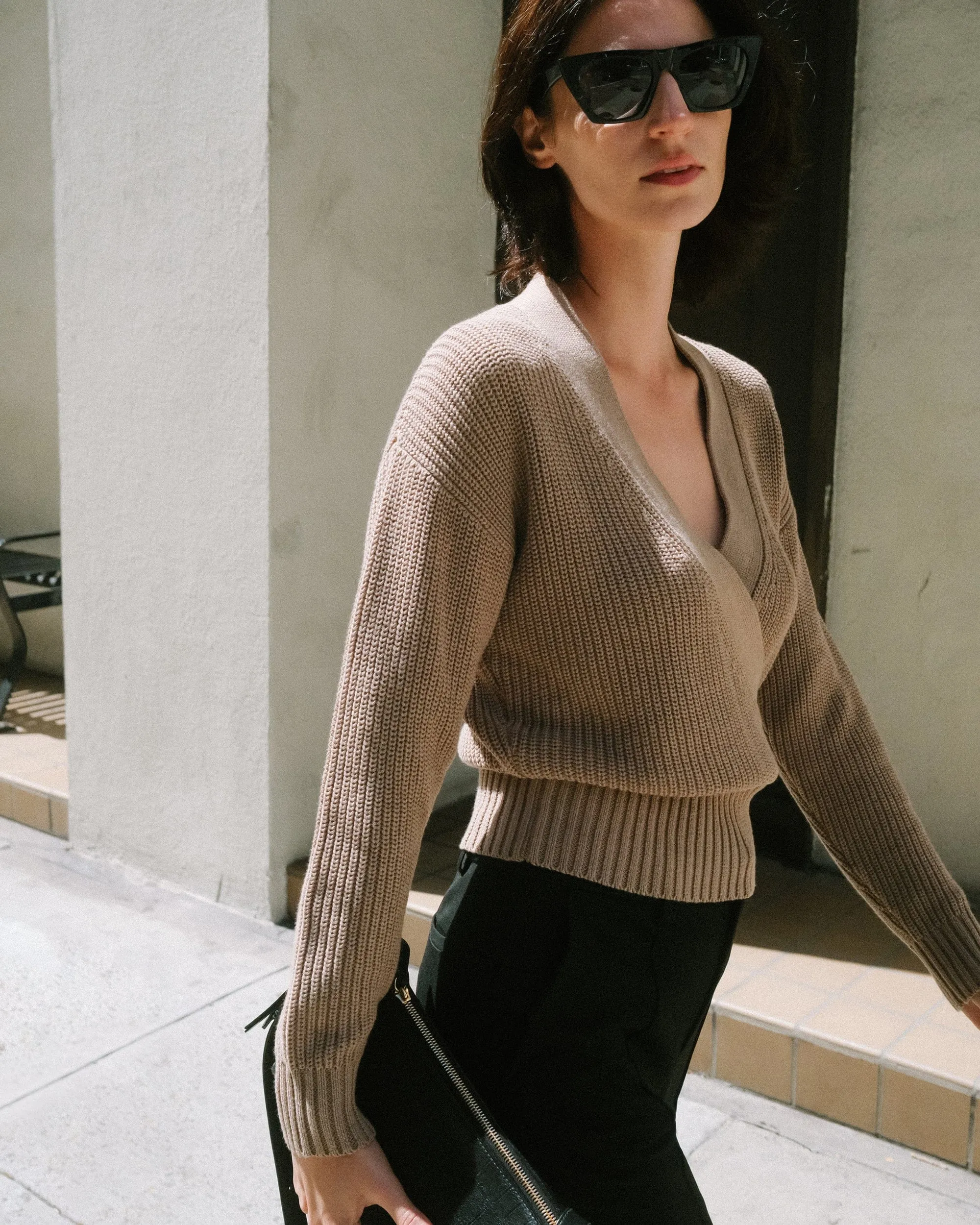 Maren Cropped V-Neck Sweater