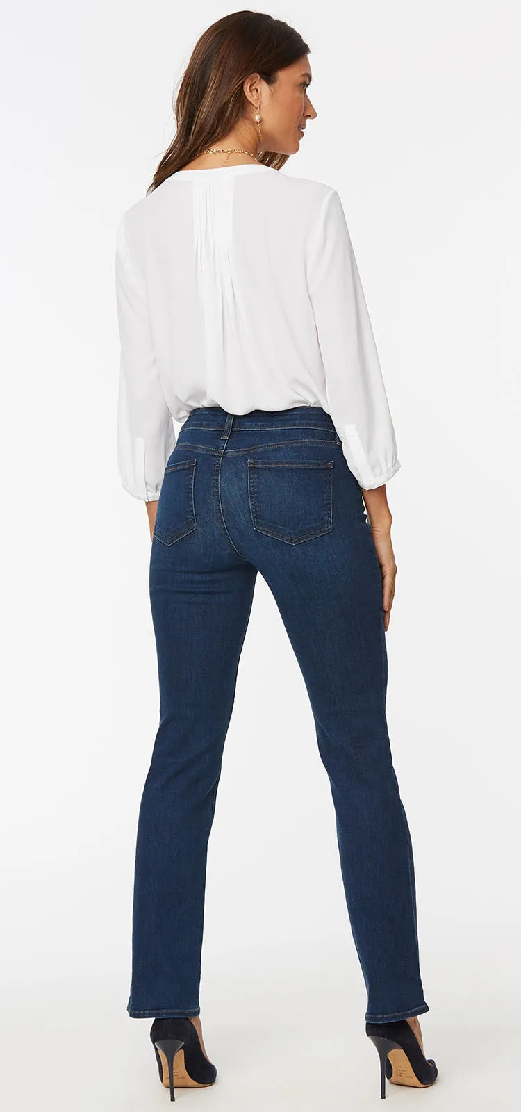 Marilyn Straight Jeans Mediumblauw Premium Denim (Petite) | Quinn